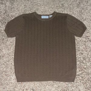 Alfred Dunner PS brown knitted short sleeve